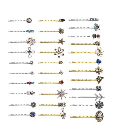 10 Pcs Vintage Alloy Mixed Hair Bobby Pins for girls Hair Clips Barrettes for women NO REPEAT RANDOM PACKING 4pcs 49