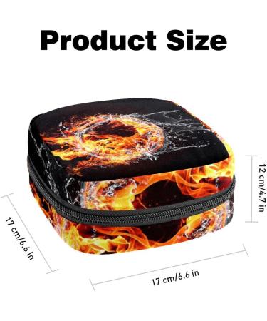 Menstrual Pad Bag with Zipper | Women's Tampon Bag | Stylish 3D Abstract Flame & Water Design | Color 8 - Perfect for Girls & Women - Buy Online on GoSupps.com