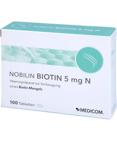 Nobilin Biotin 5 mg Tablets - 100 Count for Healthy Hair Skin & Nails | Buy Internationally - Buy Online on GoSupps.com