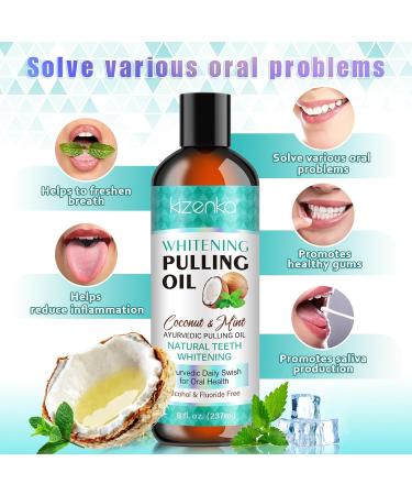 Coconut Oil Pulling Mouthwash - Mint Oil for Teeth Whitening & Fresh Breath | Natural Essential Oils | Alcohol Free 237ml - Buy Online on GoSupps.com