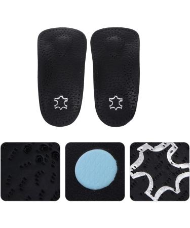 DOITOOL Plantar Fasciitis Relief Insoles - Arch Support Cushioned Inserts for Men and Women - Leather Arch Half Pad for Flat Feet - 1 Pair Black Heel Cushions - Size 39-40 - Buy Online on GoSupps.com