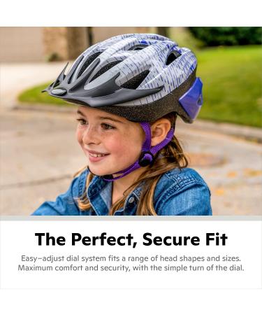 Schwinn Thrasher Youth Bike Helmet - Dial Fit Adjustment - Blue/Silver - Lightweight & Durable - Buy Online on GoSupps.com