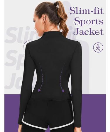 Kiiwah Women's Running Jacket - Lightweight Breathable Sports Jacket with Thumb Holes | XL Black Running & Training Top - Buy Online on GoSupps.com