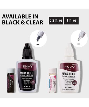 KISS iENVY Individual Cluster Lash Glue - Strong Hold, Waterproof, Long-Lasting Adhesive - Jet Black (1 Count) - Buy Online on GoSupps.com