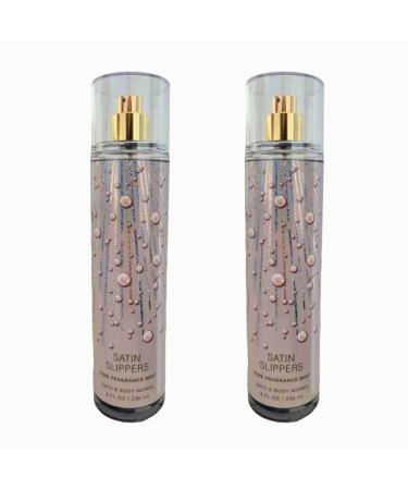 Bath & Body Works Fine Fragrance Mist Set of 2 Bottles 8oz Per Bottle (Satin Slippers)