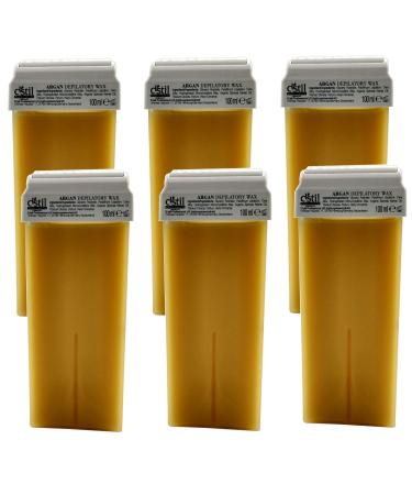 DStil 6x 100 ml Refill Set Wachtpatron Set Argan Wachs Warmwax Warm Wax Spatrons For hair removal Waxing depilation Roll-on Refill set for professional supplies or at home