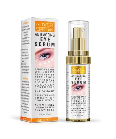 FGHJ Anti Ageing Eye Serum - Eye Cream - Anti Wrinkle Eye Serum for Puffy Eyes  Dark Circles  Eye Bags  Crows Feet  Wrinkles  Reduces Wrinkles Saggy Skin Puffy  Hydrates & Lifts Skin 0.5 fl.oz