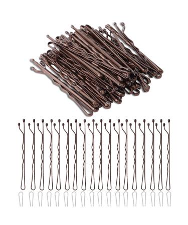 50pcs Hair Grip Brown Invisible Wave Bobby Pins Barrette for Women Lady Girls Kids Hair Does Not Peel Off Ideal for Fine Hair (5cm) 50 Count (Pack of 1) 50 Count (Pack of 1)