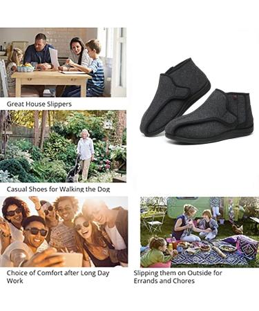 Adjustable Unisex Diabetic Orthopedic Boots Velcro Cloth Shoes - Black Women Size 8 - Buy Online on GoSupps.com