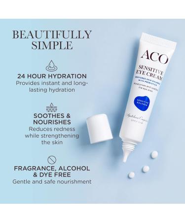 ACO Sensitive Balance Eye Cream - 24 Hour Hydration for Sensitive Skin | Dermatologist Tested Fragrance-Free Vegan & Cruelty-Free | .5 fl oz - Buy Online on GoSupps.com