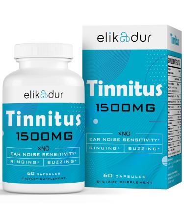 Tinnitus for Ringing Ears Tinnitus Supplement for Ear Ringing Proprietary Herbal Blend & Bioflavonoids Reduce Ear Tinnitus for Men 60 Caps