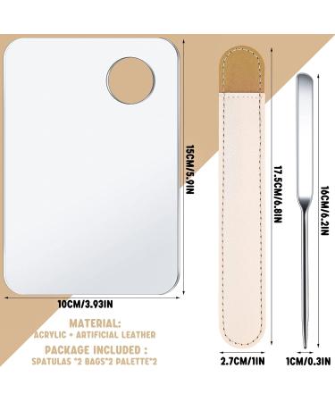 6-Pack Korean Makeup Spatula Set with Stainless Steel Spatulas, Leather Covers, and Clear Palettes - Professional Picasso Makeup Foundation Tool for Mixing and Application - Buy Online on GoSupps.com