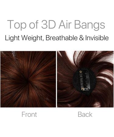 VANANA 3D Seamless Air Bangs Women Clip on Thin Hair Bangs Synthetic Invisible Hair Extension Straight Front Fringe for Daily Look (Dark Brown) - Buy Online on GoSupps.com