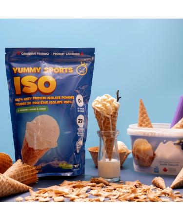 Yummy Sports Whey Protein Powder Isolate - 27g Protein Per Serving - Grass Fed Fast Absorbing Protein - Vegan Zero Sugar Keto Friendly Protein Supplement - 30 Servings 2 LBS - Vanilla Ice Cream - Buy Online on GoSupps.com