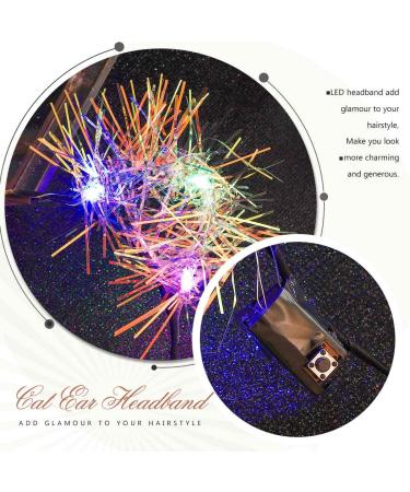 BARTOSI Light Up Cat Ears Headband | LED Rave Accessories for Party | Color Change LED Lights | Halloween Hair Accessory for Women - Buy Online on GoSupps.com