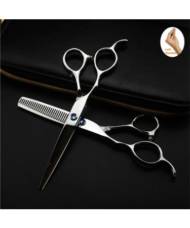 Hair Scissors Left Handed 6in Hair Cutting Scissors Stainless Steel Hair Cutting Scissors Kit Cutting Scissor Thinning Scissor Hair Thinning Scissors for Barber Stylist