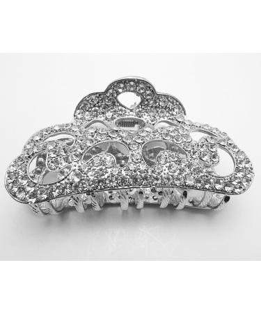 Vintage Silver Swarovski Crystal Hair Claw Clip for Long Hair - Retro Copper Design - Buy Online on GoSupps.com
