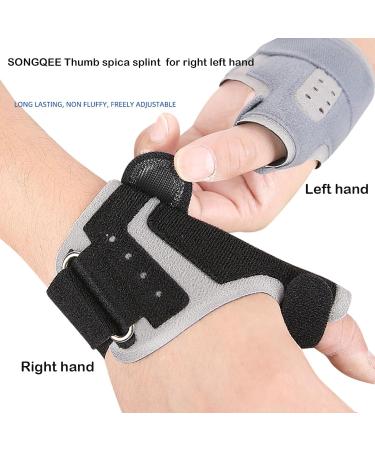 SONGQEE Upgraded Thumb Support Brace - Thumb Spica Splint for Arthritis, Trigger Thumb, Tenosynovitis - Breathable Black - Buy Online on GoSupps.com
