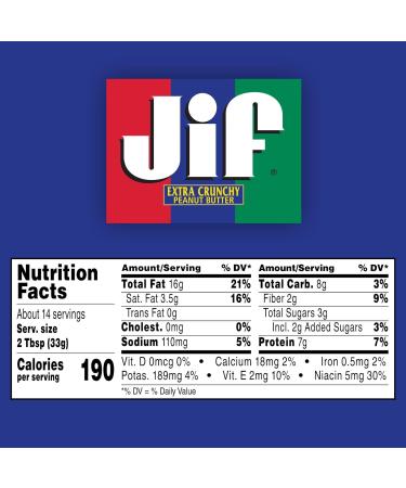 Jif Crunchy Peanut Butter 454g (16oz) - Buy Online on GoSupps.com