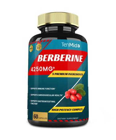 Berberine Extract Capsules 4250mg 2 Months Supply & Ceylon Milk Thistle Turmeric Black Pepper | Immune Function Supports Weight Management Supplements