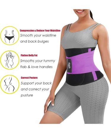Waist Trainer Belt for Women and Men - Purple Medium Waist Trimmer for Weight Loss and Slimming - Body Shaper - Buy Online on GoSupps.com