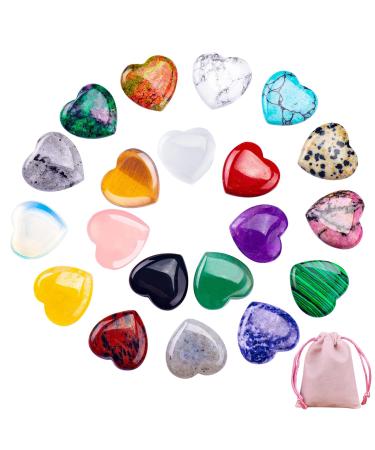 Heart of stone Kaluofan 20 pieces of gemstones gems for children gemstone heart lucky stones crystals natural colorful crystals stones stone for meditation chakra Reiki energy compensation - Buy Online on GoSupps.com