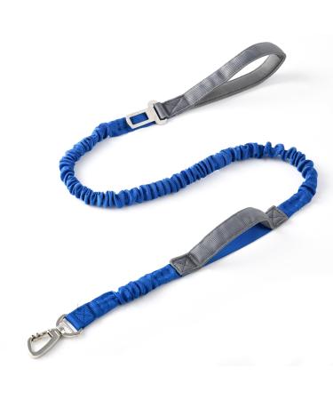 Yithome dog leash with seat belt snaps training dogs with 2 traffic handles carabiner hooks nylons rope free-handed lines for training small medium-sized and large dogs blue
