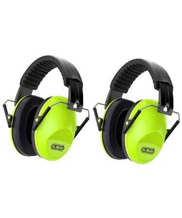 Dr.meter Ear Defenders Children Children Ear Defenders SNR 27dB Protective Earmuffs with Noise Blocking Children Ear muffs for Sleeping Studying Adjustable Head Band green*2