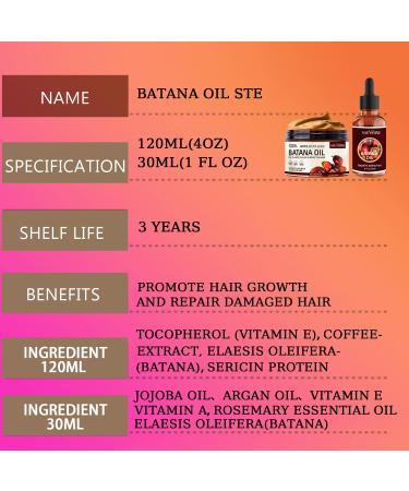100% Pure Organic Batana Oil & Conditioner for Hair Growth | 4 oz + 1 fl oz | Nourishing with Vitamins A E Rosemary & Argan Oil - Buy Online on GoSupps.com