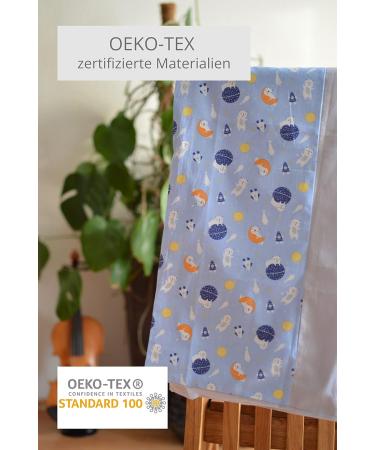 Buy Bear in Space Blue Changing Mat Cover 75x85 cm Removable 100% Cotton for Easy Cleaning | International Shipping Available - Buy Online on GoSupps.com