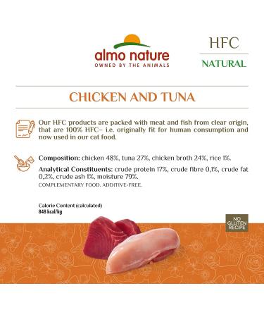 Almo Nature HFC Natural Wet Cat Food - Chicken & Tuna 24-Pack (70g x 24) - Premium Quality & International Shipping - Buy Online on GoSupps.com