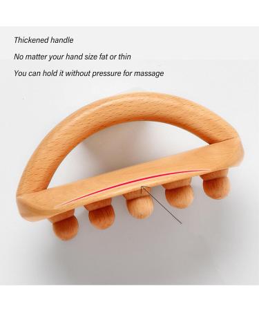 Hand-Held Wooden Body Massage Brush with Smoothing Pearls - Meridian Gua Sha Device for Muscle Relaxation | International Shipping - Buy Online on GoSupps.com