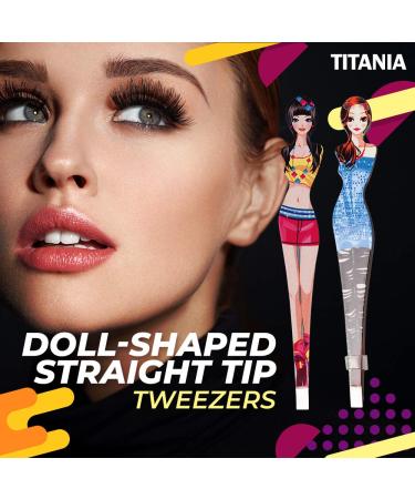 TITANIA Doll Tweezers - Rustproof Straight Design 9.5 cm 2 Styles Skin Card - International Shipping Available - Buy Online on GoSupps.com