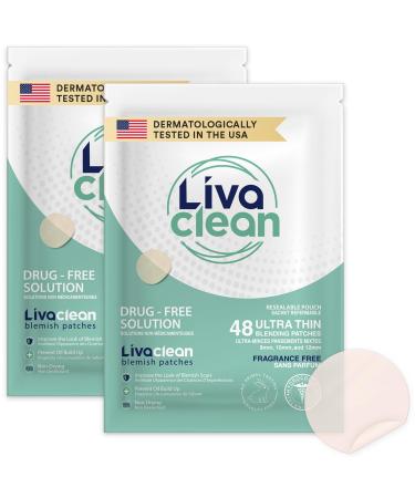 LivaClean (96 Count 2 Pack) Hydrocolloid Patches Hydrocolloid Patches for Face Hydrocolloid Gunk Catcher Hydrocolloid Covers