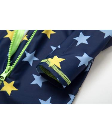 BONVERANO Baby Boys Swimsuit 12-18 Months | Short-Sleeve Zipper One Piece Swimwear Yellow Star | UPF 50+ Sun Protection - Buy Online on GoSupps.com