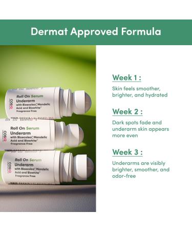 Cos-IQ Brightening Underarm Roll On Serum | With Bioecolea Mandelic Acid and Bio White | Fragrance Free |Brightens Skin & Exfoliates Underarms | Suitable For Sensitive Skin | 40Ml - Buy Online on GoSupps.com