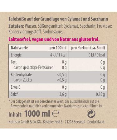 Huxol Classic Liquid Sweetener | 1L | Vegan Lactose-Free Gluten-Free | Low-Calorie Cyclamate & Saccharin | Perfect for Desserts Smoothies & Fruit Salads - Buy Online on GoSupps.com
