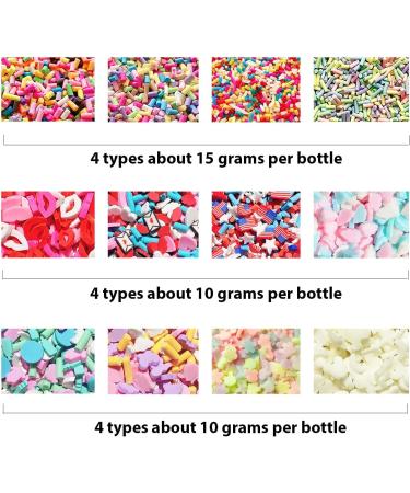 EHOPE Fake Sprinkles 3D Polymer Slices Nail Art DIY Crafts - Mixed Colorful Clay Sprinkles for Cake Phone Case - 12 Colors (140g) - Buy Online on GoSupps.com