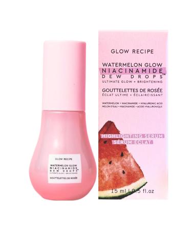 Glow Recipe Watermelon Glow Niacinamide Dew Drops Serum With Hyaluronic Acid 15ml Travel Size Primer Recipe For Bright Plump And Illuminated Complextion