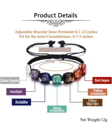 Go 7 Chakra Bracelet - Natural Gemstone Yoga Bracelet for Healing & Energy Therapy | Reiki Lucky Stones for Men & Women - Buy Online on GoSupps.com