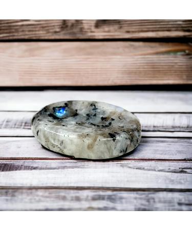 Opalite Crystal Worry Thumb Stone - Rainbow Moonstone for Natural Healing and Stress Relief - Buy Online on GoSupps.com