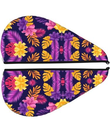 Purple Flower Microfiber Hair Towel - Soft Super Absorbent Quick Dry Wrap for Long Curly & Thick Hair - Buy Online on GoSupps.com