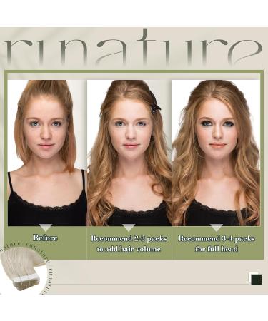 Runatur Real Hair Tape Extensions - 55cm Blonde #800 20 Pieces 50g - Smooth Human Hair Extensions for Long Natural Looks - Buy Online on GoSupps.com