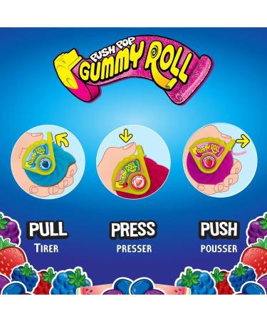 Push Pop Gummy Roll Candy - 8 Count Variety Pack - Individually Wrapped Gummy Candy Assorted Flavors - Buy Online on GoSupps.com