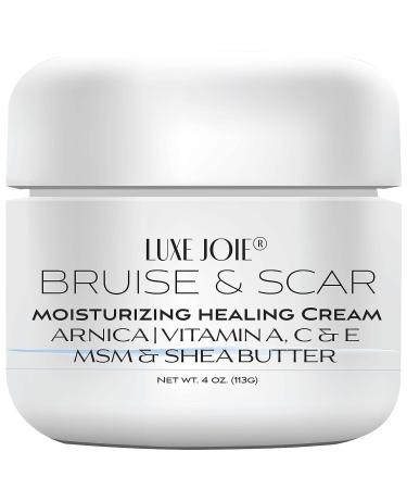 LuxeJoie Bruise & Scar Cream 4 oz - Arnica, MSM, Shea Butter, Vitamin A, E & C - Natural USA Made Treatment for Hydration & Moisturization - Buy Online on GoSupps.com