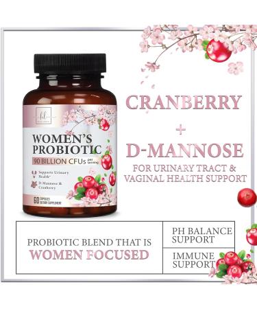 Probiotics for Women Digestive Health Support - 90 Billion CFU Women's Probiotic 16 Strains Cranberry Vaginal Probiotic with Prebiotics PH Immune Urinary & Feminine Health Support 60 Capsules 60 Count (Pack of 1) - Buy Online on GoSupps.com