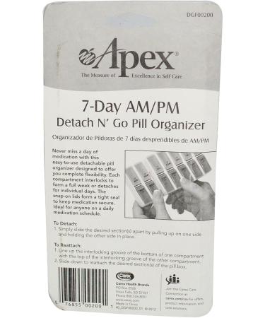 Apex 7-Day AM/PM Detach N Go Pill Organizer - Purple & Green | International Shipping Available - Buy Online on GoSupps.com