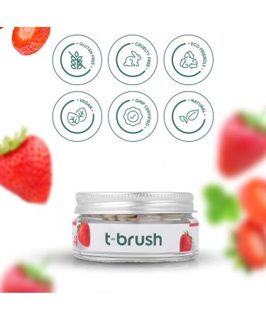 Strawberry Fluoride Toothpaste Tablets | T-brush | SLS-Free, Gluten-Free, Cruelty-Free | Eco-Friendly & Vegan | 90 Tablets - Buy Online on GoSupps.com