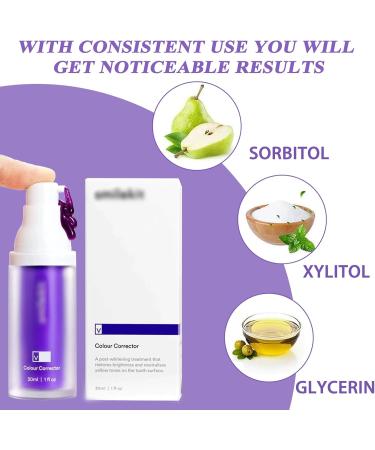 Purple Toothpaste for White Teeth | Teeth Color Corrector & Whitening Serum | Violet Toothpaste with Tongue Scraper - Buy Online Worldwide - Buy Online on GoSupps.com