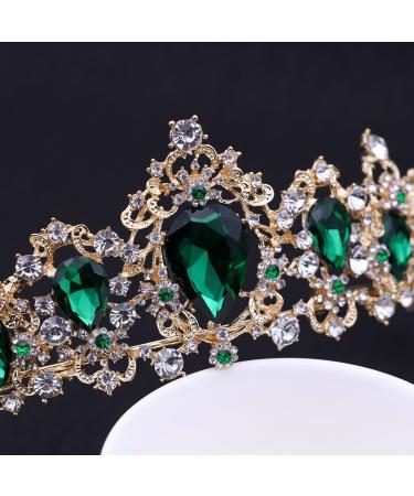 Frcolor Green Rhinestone Tiara Crown for Women - Elegant Wedding Headband & Queen Crown - Buy Online on GoSupps.com